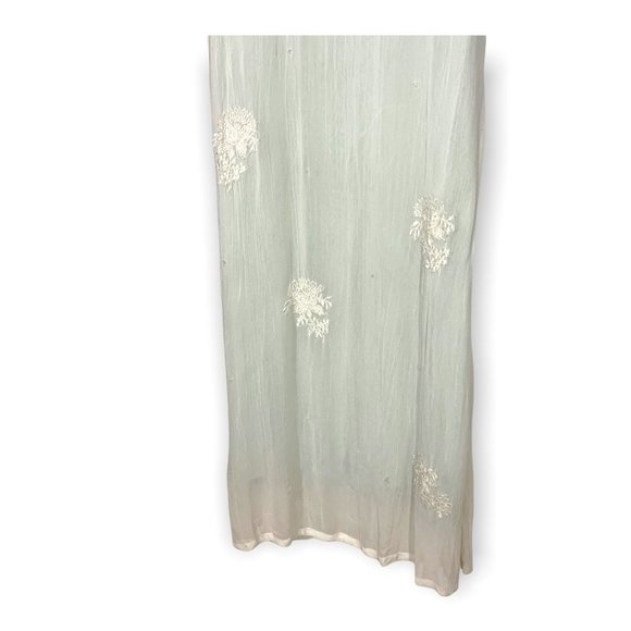 NWT Vintage 90's Papillon Crepe Layered Full Length Dress Large - Picture 4 of 12